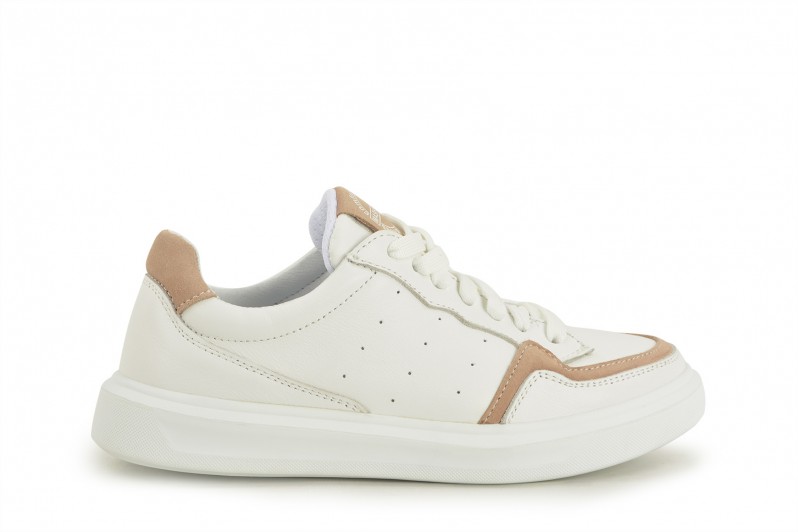 Кеди жіночі білі з натуральної шкіри (008684)