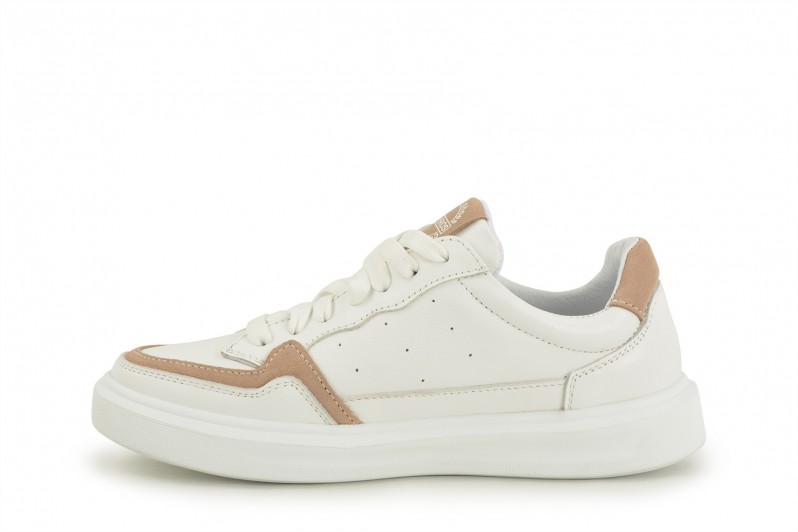 Кеди жіночі білі з натуральної шкіри (008684)