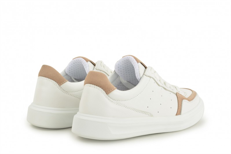 Кеди жіночі білі з натуральної шкіри (008684)