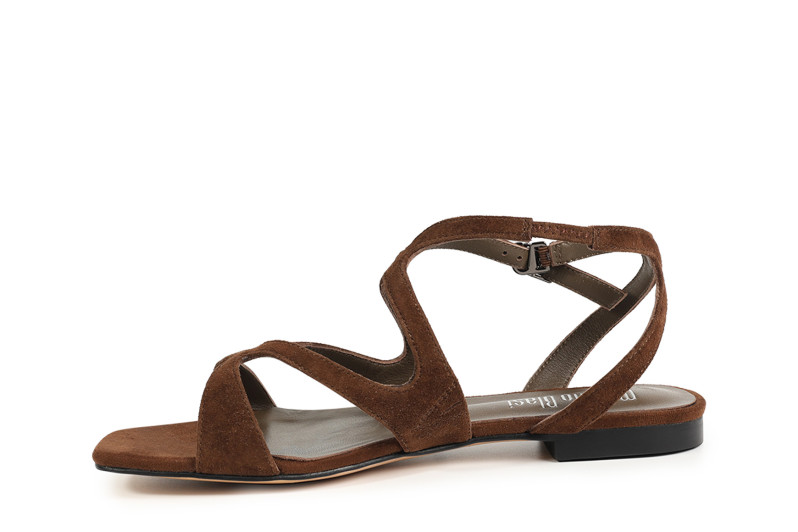 Босоніжки жіночі коричневі з натуральної замші (008908)