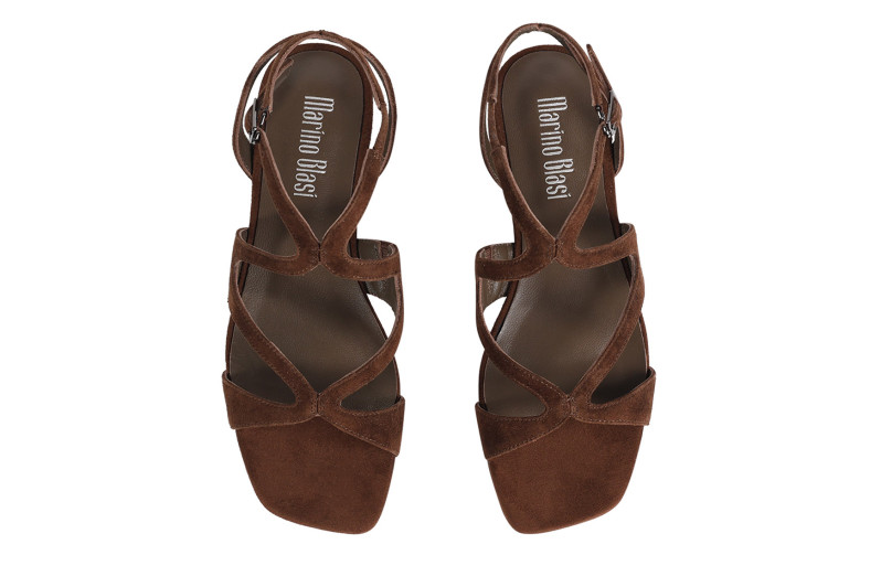 Босоніжки жіночі коричневі з натуральної замші (008908)