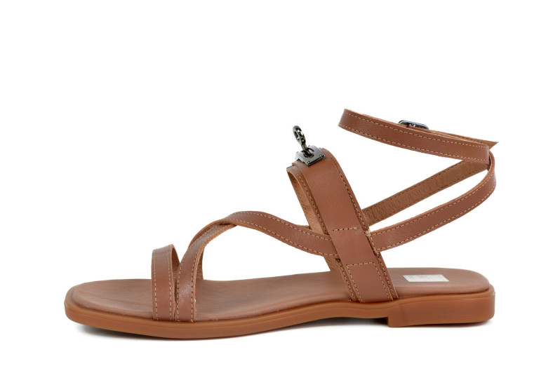 Босоніжки жіночі коричневі з натуральної шкіри (008971)