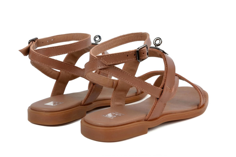 Босоніжки жіночі коричневі з натуральної шкіри (008971)