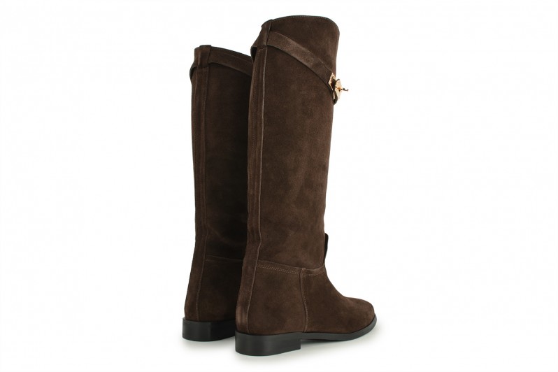 Чоботи жіночі коричневі з натуральної замши (008688)