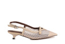 Туфлі жіночі бежеві з натуральної шкіри,текстилю (008892)