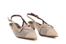Туфлі жіночі бежеві з натуральної шкіри,текстилю (008892)