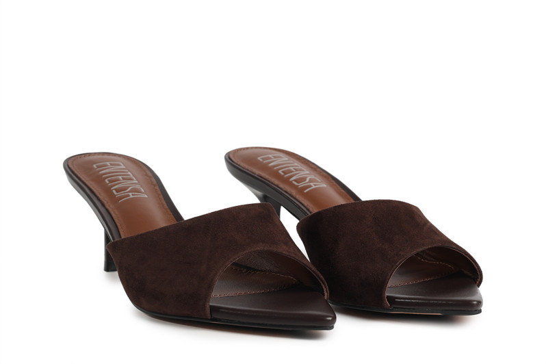 Мюлі коричневі з натуральної замши (008855)