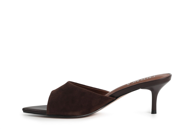 Мюлі коричневі з натуральної замши (008855)