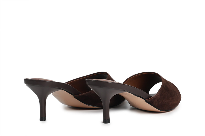 Мюлі коричневі з натуральної замши (008855)