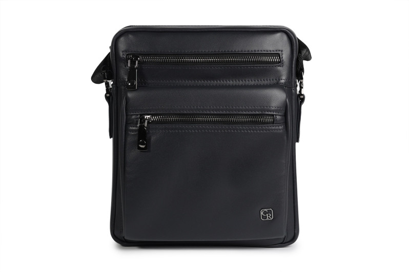 Сумка чоловіча синя з натуральної шкіри (008848)