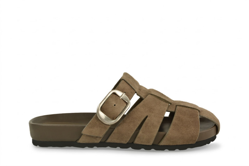 Шльопанці жіночі коричневі з натуральної замші (009002)