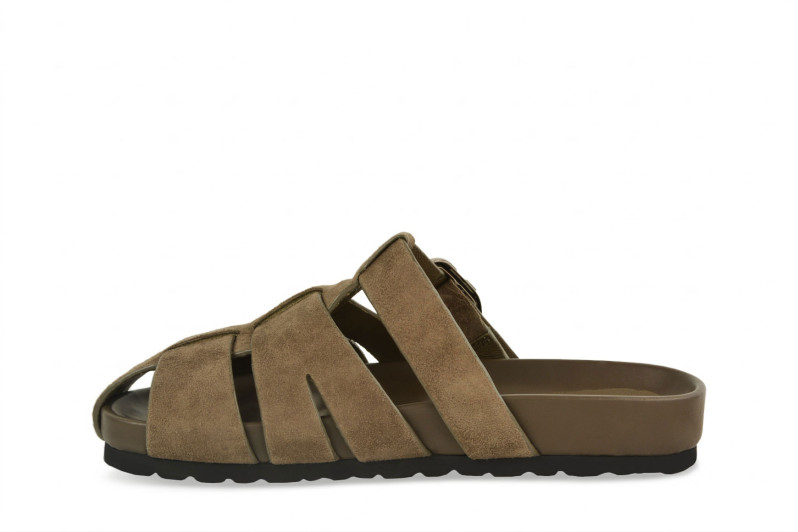 Шльопанці жіночі коричневі з натуральної замші (009002)