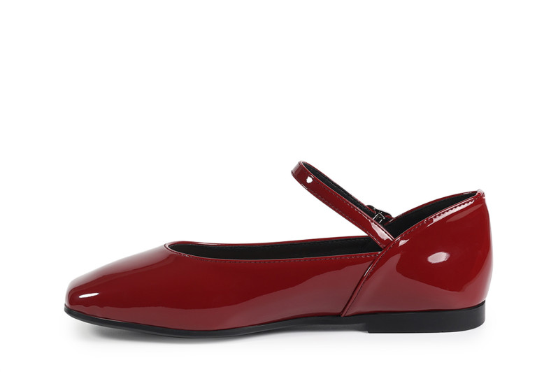 Туфлі жіночі бордові з натурального лаку (008770)