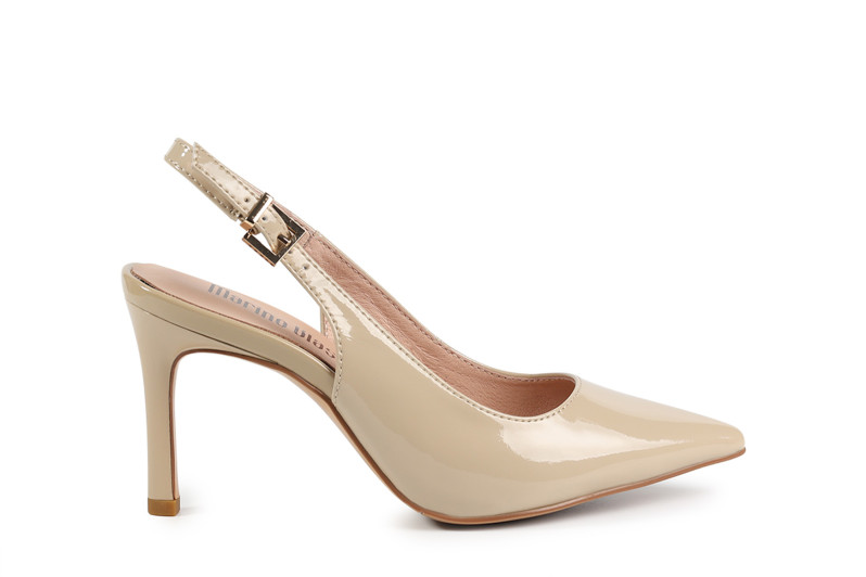 Туфлі жіночі бежеві з натурального лаку (008841)