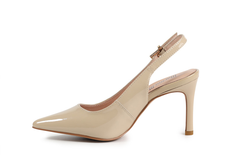 Туфлі жіночі бежеві з натурального лаку (008841)