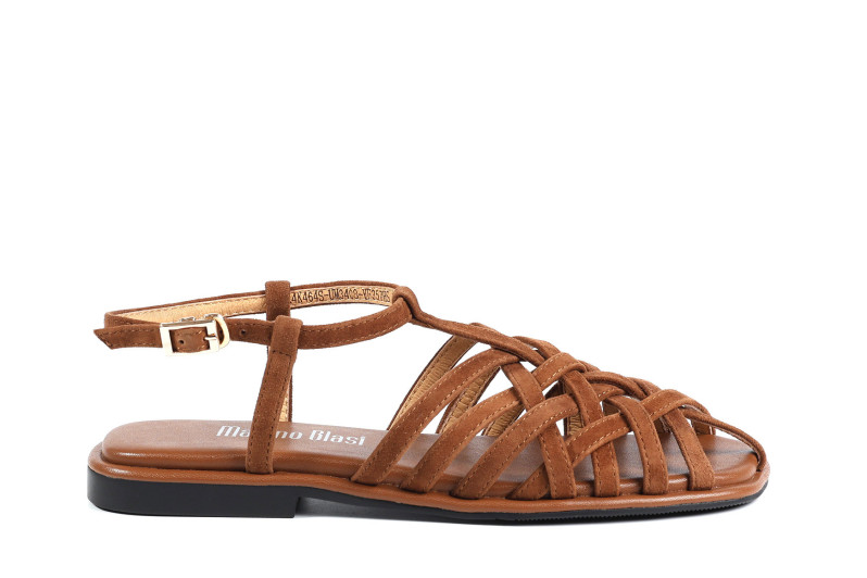 Босоніжки жіночі коричневі з натуральної замші (008933)