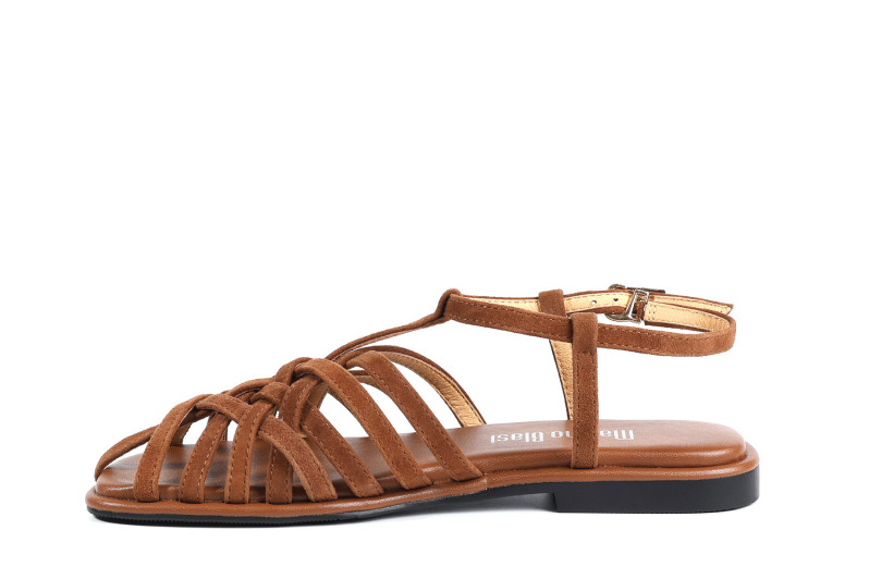 Босоніжки жіночі коричневі з натуральної замші (008933)