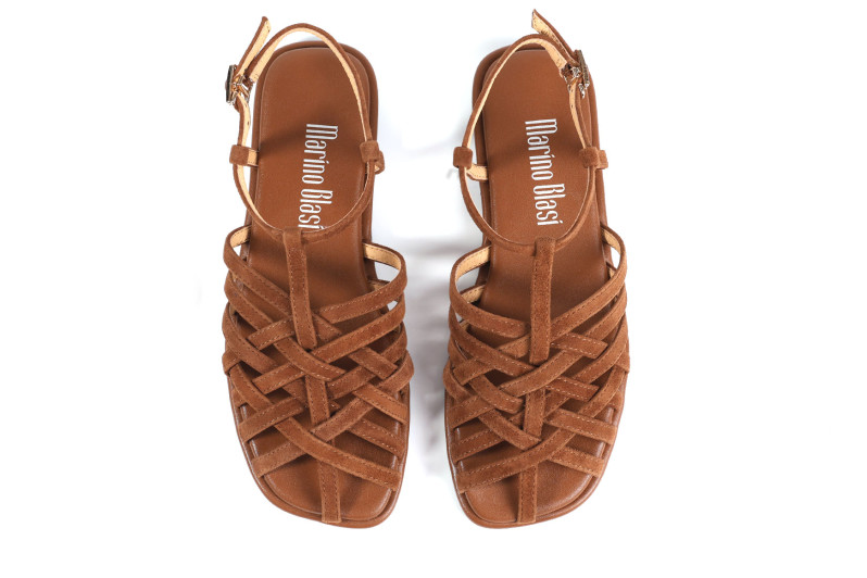 Босоніжки жіночі коричневі з натуральної замші (008933)