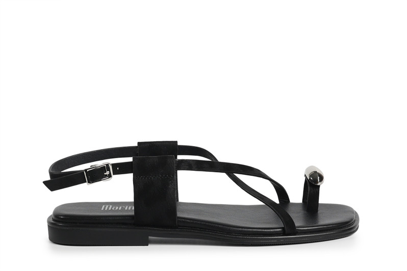 Босоніжки жіночі чорні з натуральної шкіри (008861)