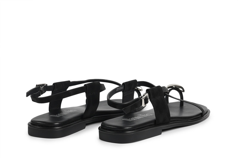 Босоніжки жіночі чорні з натуральної шкіри (008861)