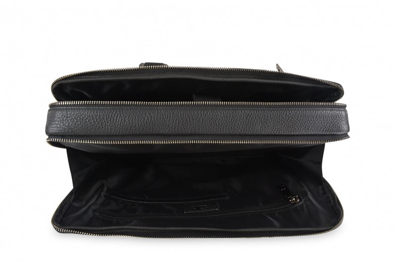 Портфель чоловічий чорний з натуральної шкіри (008327)