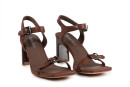 Босоніжки жіночі коричневі з натуральної шкіри (008888)