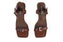 Босоніжки жіночі коричневі з натуральної шкіри (008888)