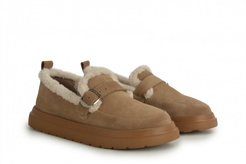 Лофери жіночі бежеві з натуральної замші (008685)