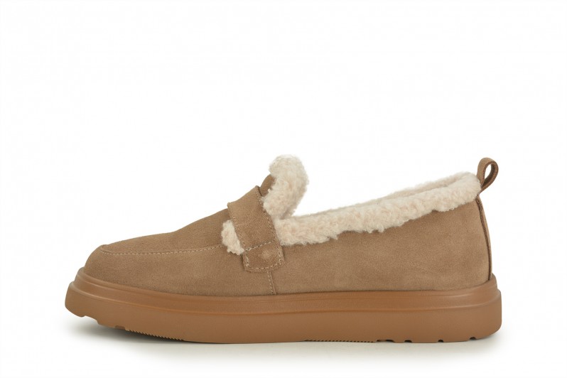 Лофери жіночі бежеві з натуральної замші (008685)