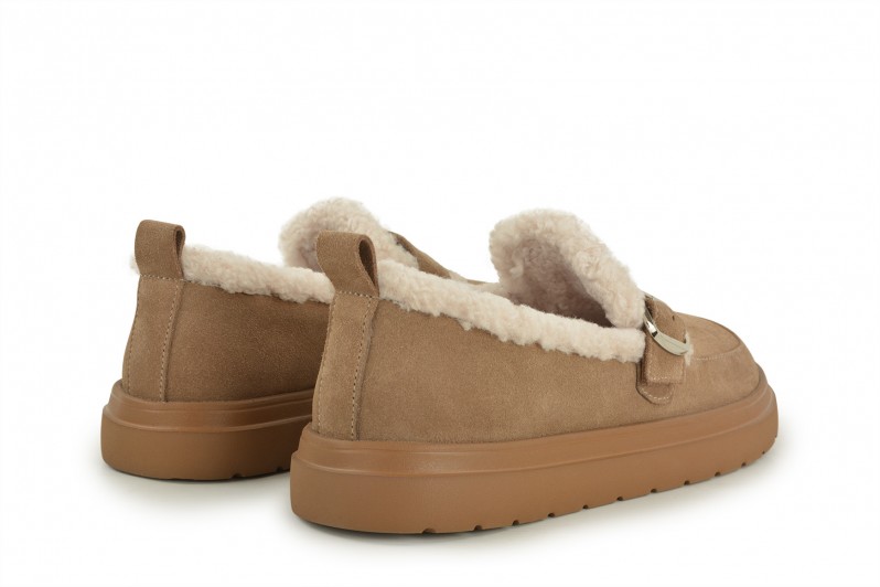 Лофери жіночі бежеві з натуральної замші (008685)
