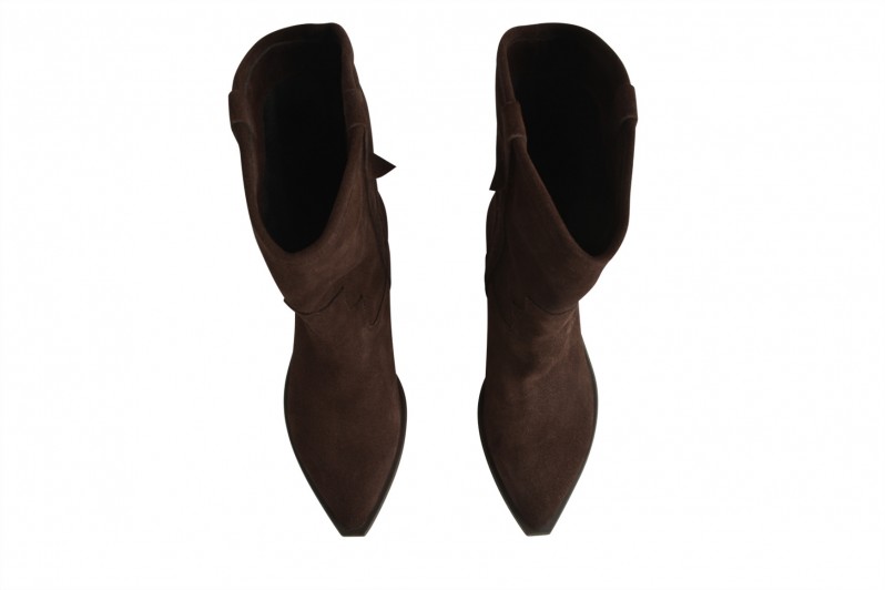 Козаки жіночі коричневі з натуральної замші (008730)