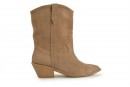 Козаки жіночі бежеві з натуральної замші (008651)