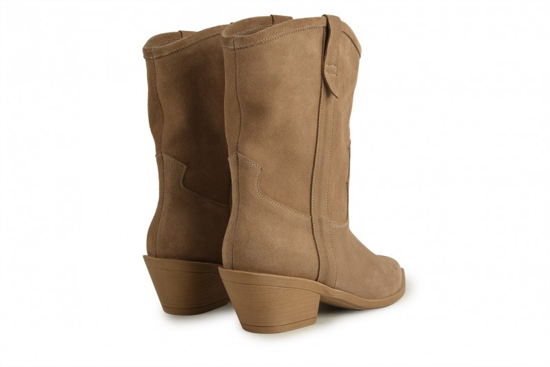 Козаки жіночі бежеві з натуральної замші (008651)