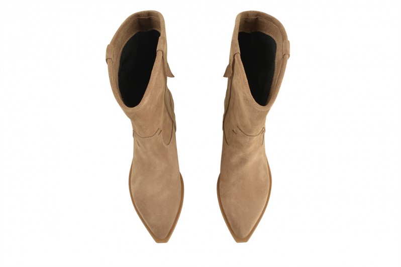 Козаки жіночі бежеві з натуральної замші (008651)