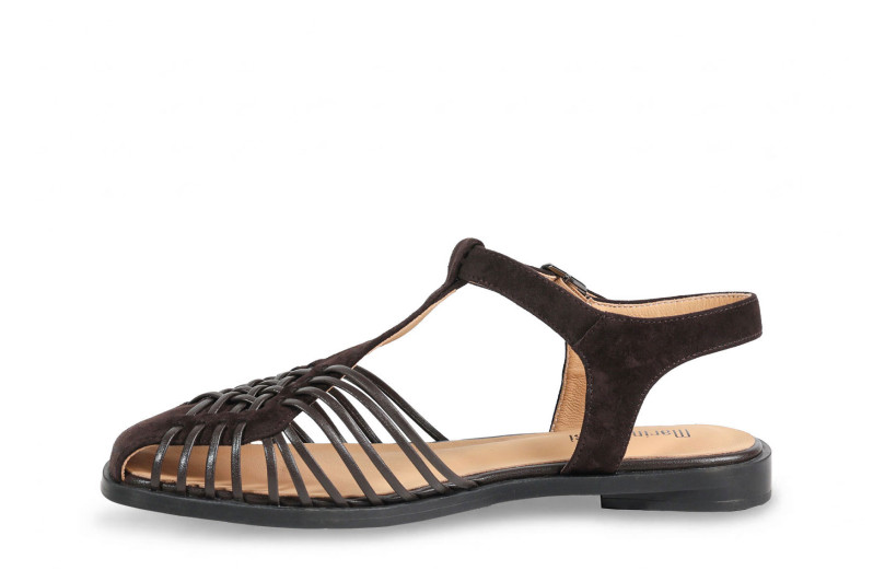 Босоніжки жіночі коричневі з натуральної шкіри, натуральної замші (008927)