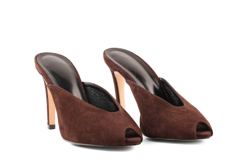 Мюлі коричневі з натуральної замши (009089)