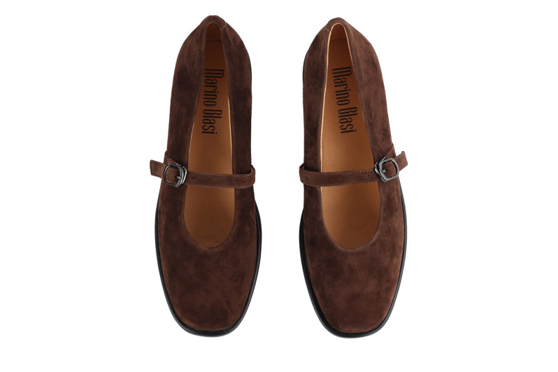 Балетки жіночі коричневі з натуральної замші (008985)