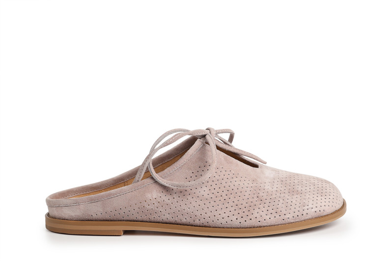 Мюлі пудра з натуральної замши (008792)