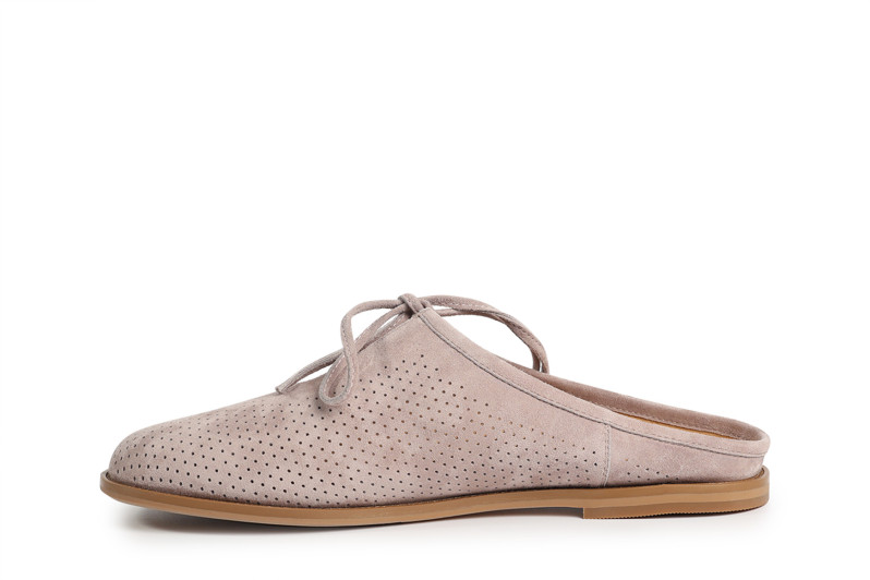 Мюлі пудра з натуральної замши (008792)