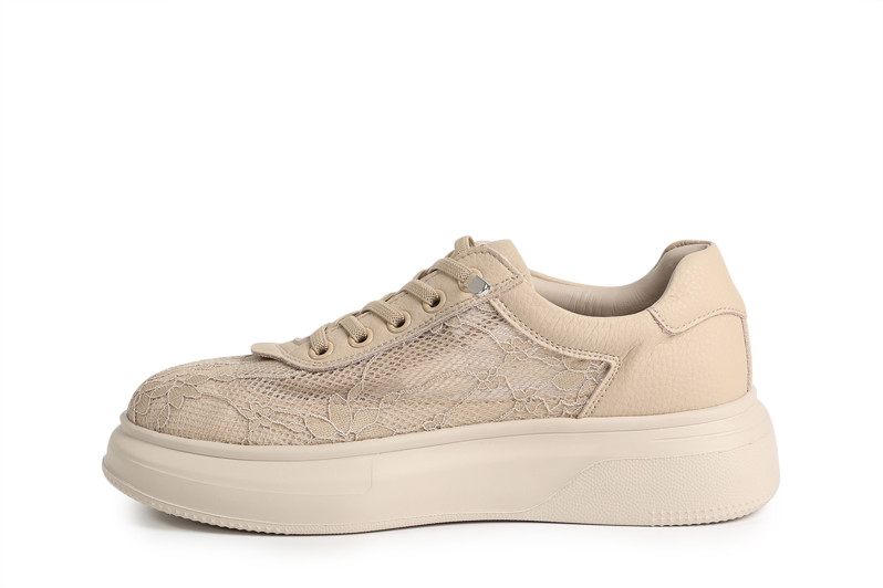 Кеди жіночі бежеві з текстилю (008883)