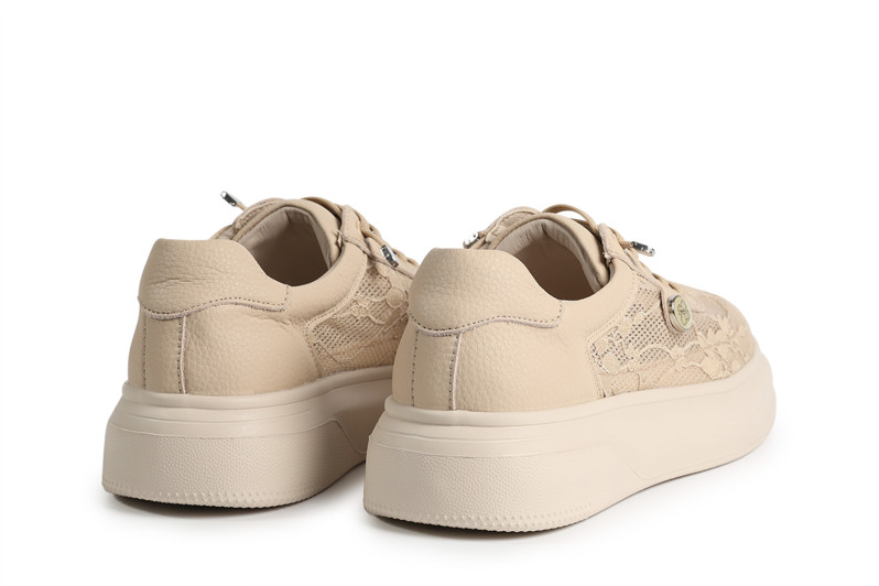 Кеди жіночі бежеві з текстилю (008883)