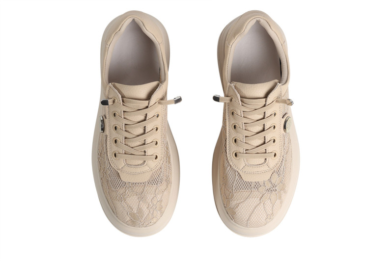 Кеди жіночі бежеві з текстилю (008883)