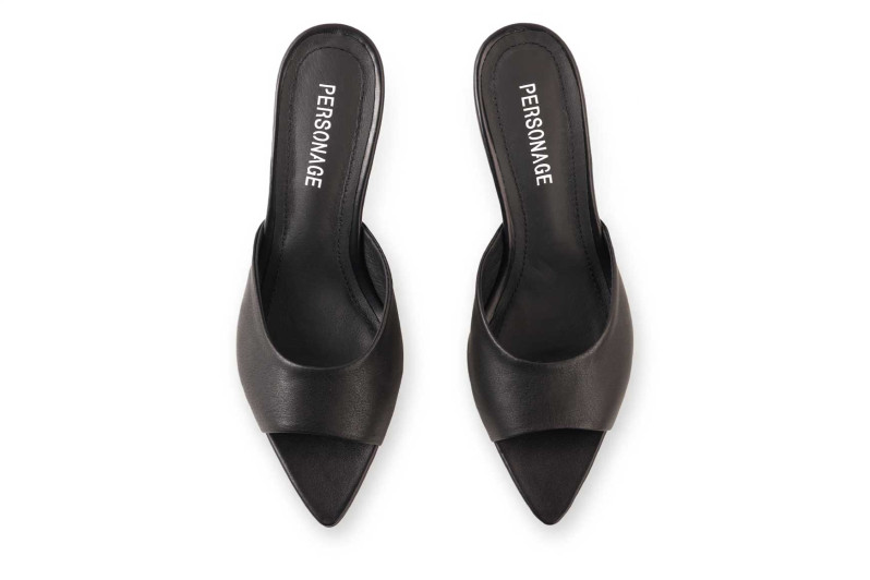 Мюлі чорні з натуральної шкіри (009078)