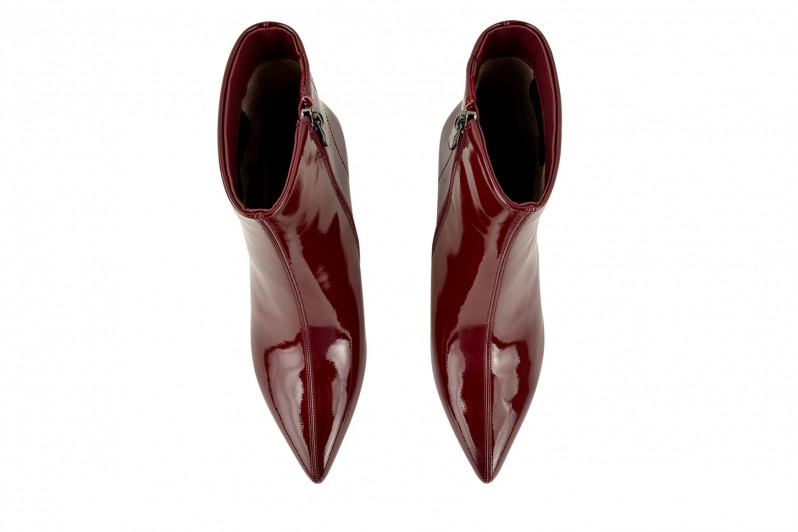 Черевики жіночі бордові з натурального лаку (008553)