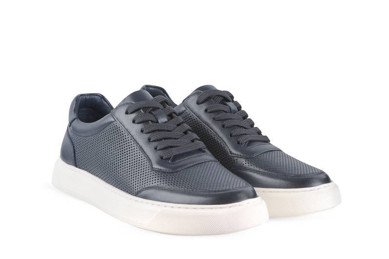 Сліпони чоловічі сині з натуральної шкіри (008844)