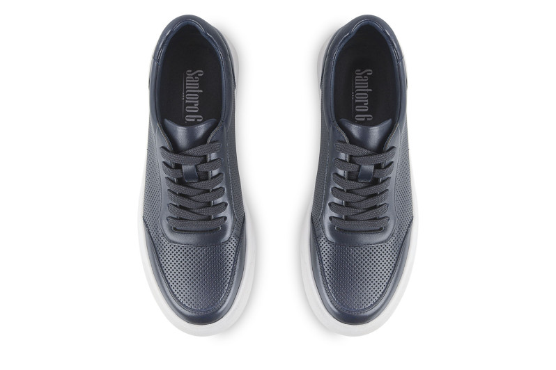 Сліпони чоловічі сині з натуральної шкіри (008844)