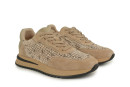 Кросівки жіночі бежеві з натуральної замші, текстилю (008928)