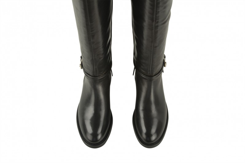 Чоботи жіночі чорні з натуральної шкіри (008469)