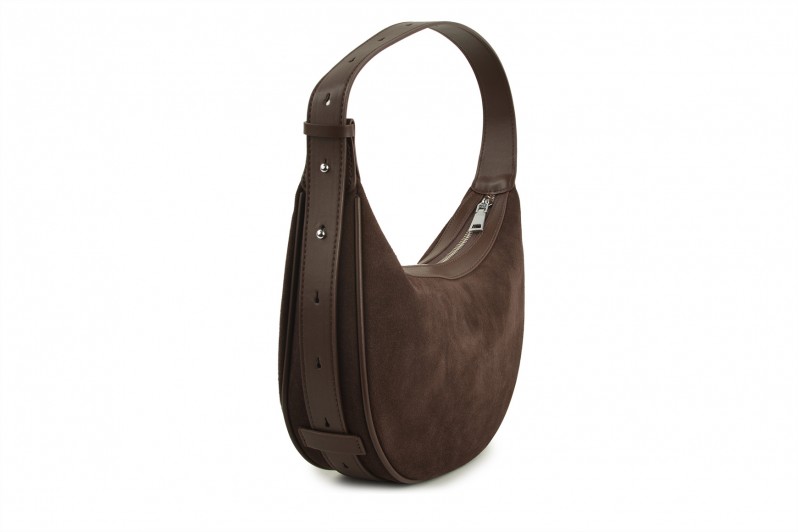 Сумка жіноча коричнева з натуральної замши (008698)