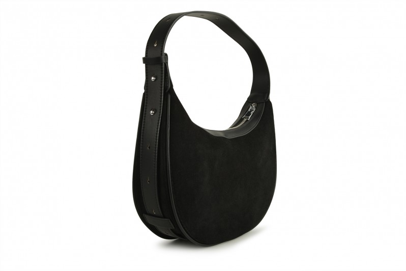 Сумка жіноча чорна з натуральної замши (008699)